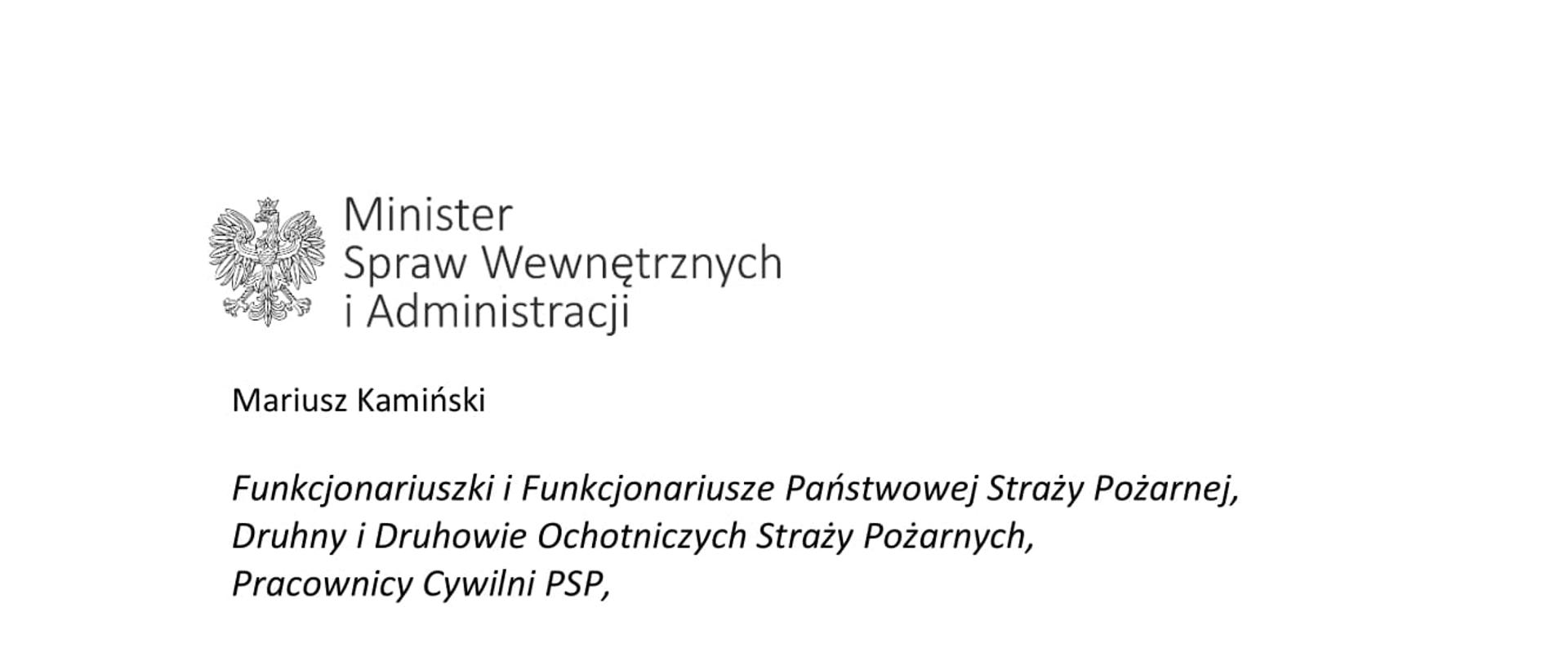Życzenia Ministra Spraw Wewnętrznych i Administracji z okazji Dnia Strażaka 2022