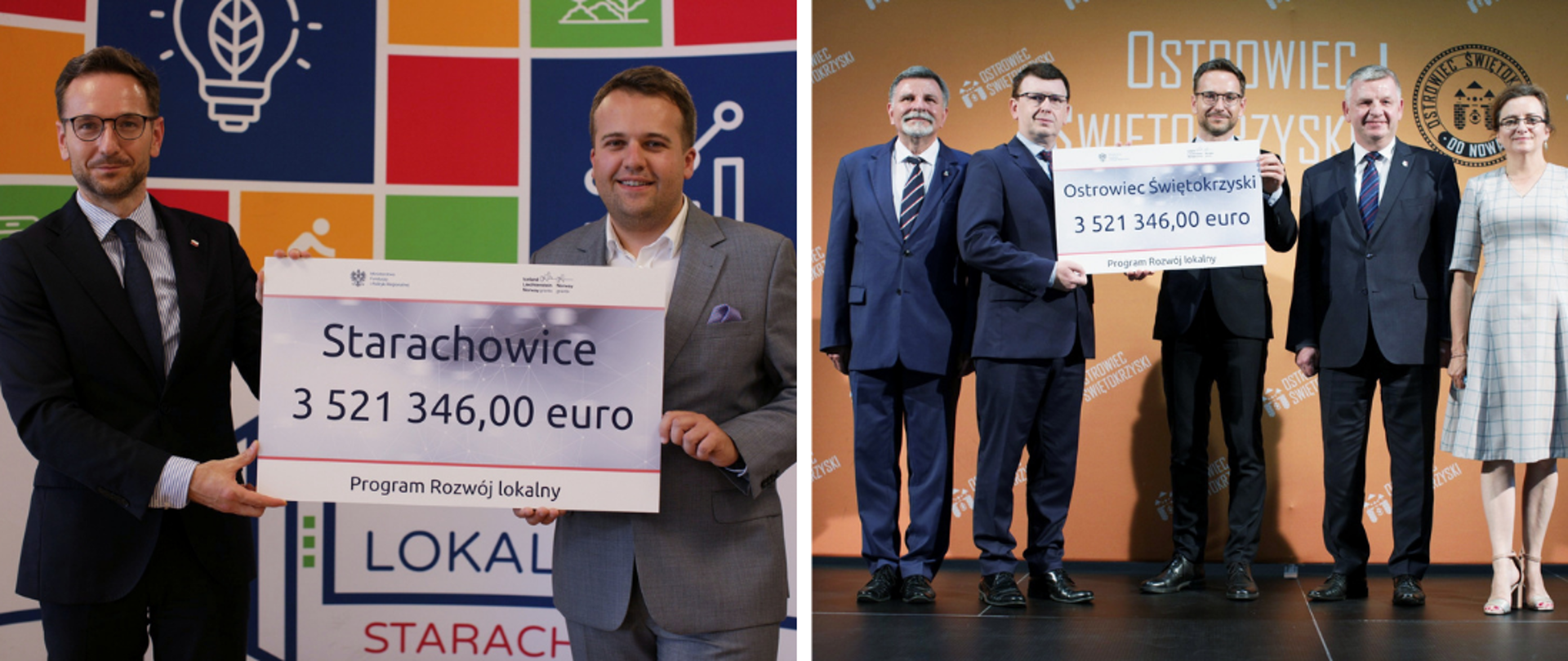 Minister Buda wręcza czeki samorządowcom z województwa świętokrzyskiego na kwotę 3,5 miliona euro 