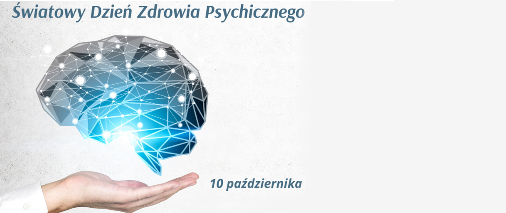 Dłoń mężczyzny a nad nią sieć neuronowa mózgu 