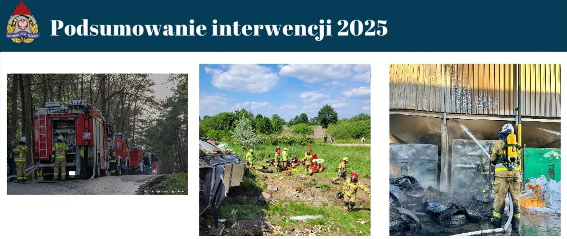 Ikonografia przedstawiająca kilka ujęć z wybranych akcji ratowniczych na górze widnieje napis podsumowanie interwencji 2025 