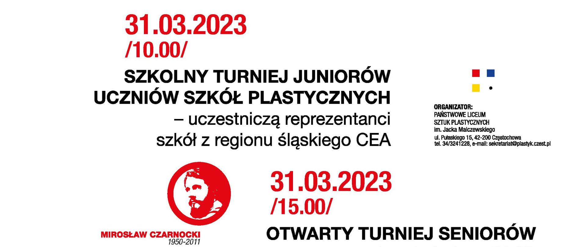 Grafika z harmonogramem 10 Turniej Tenisa Stołowego pamięci Mirka Czarnockiego