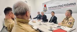 Spotkanie zastępców Pomorskiego Komendanta Wojewódzkiego PSP z przedstawicielami PKN ORLEN dotyczące kwestii bezpieczeństwa i ochrony przeciwpożarowej obiektu na Martwej Wiśle