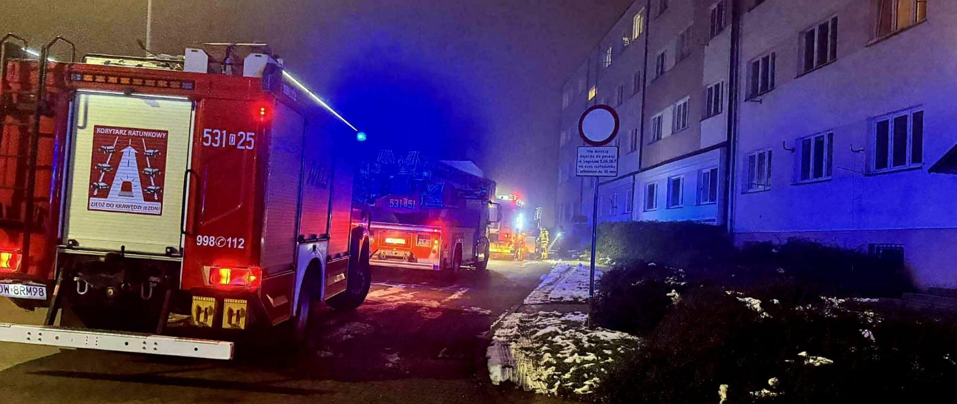 Nocna interwencja służb przy ul. Legnickiej w Polkowicach
