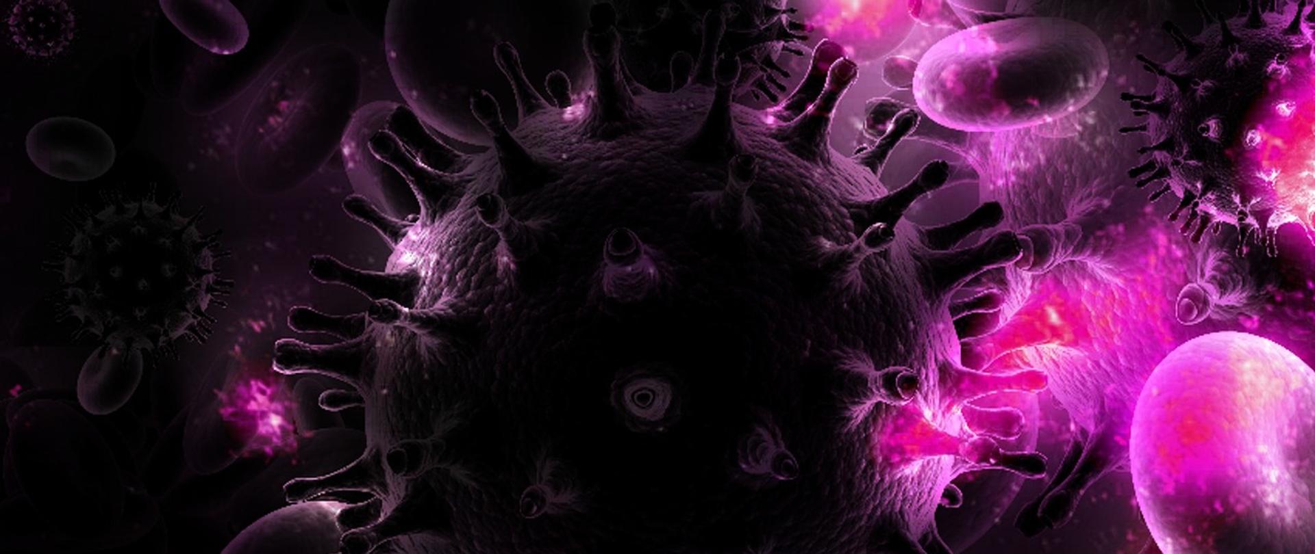 Grafika przedstawiająca wirusa HIV
