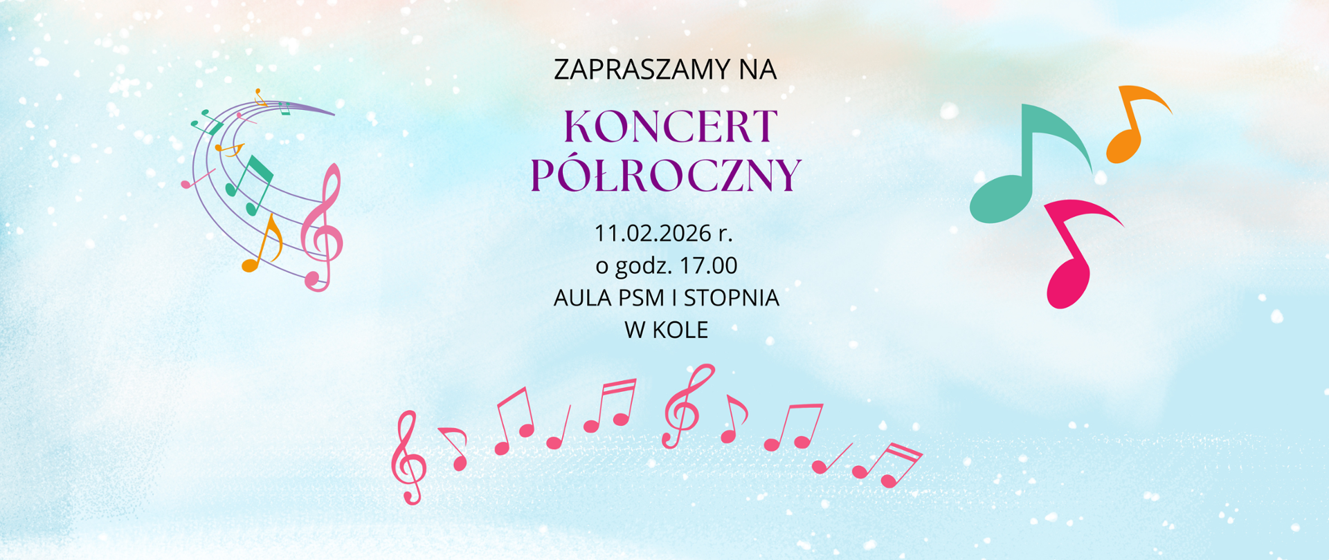 na jasnym tle zaproszenie na koncert 11 lutego godz. 17,00