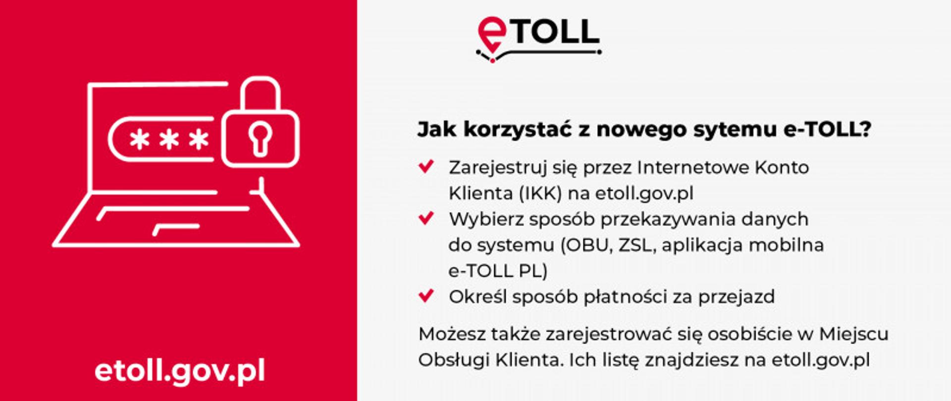 Grafika informująca jak korzystać z systemu etoll