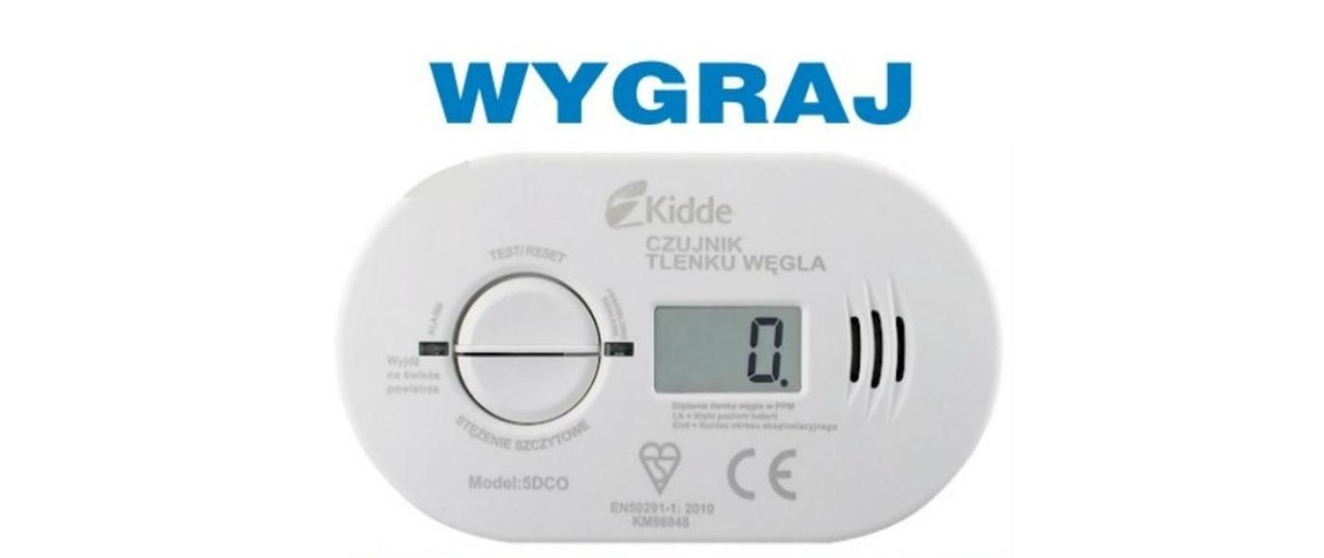 Na zdjęciu czujka tlenku węgla. Zdjęcie wykonane na potrzeby konkursu organizowanego przez Starostwo Powiatowe, Urząd Miejski oraz Straż Pożarną.