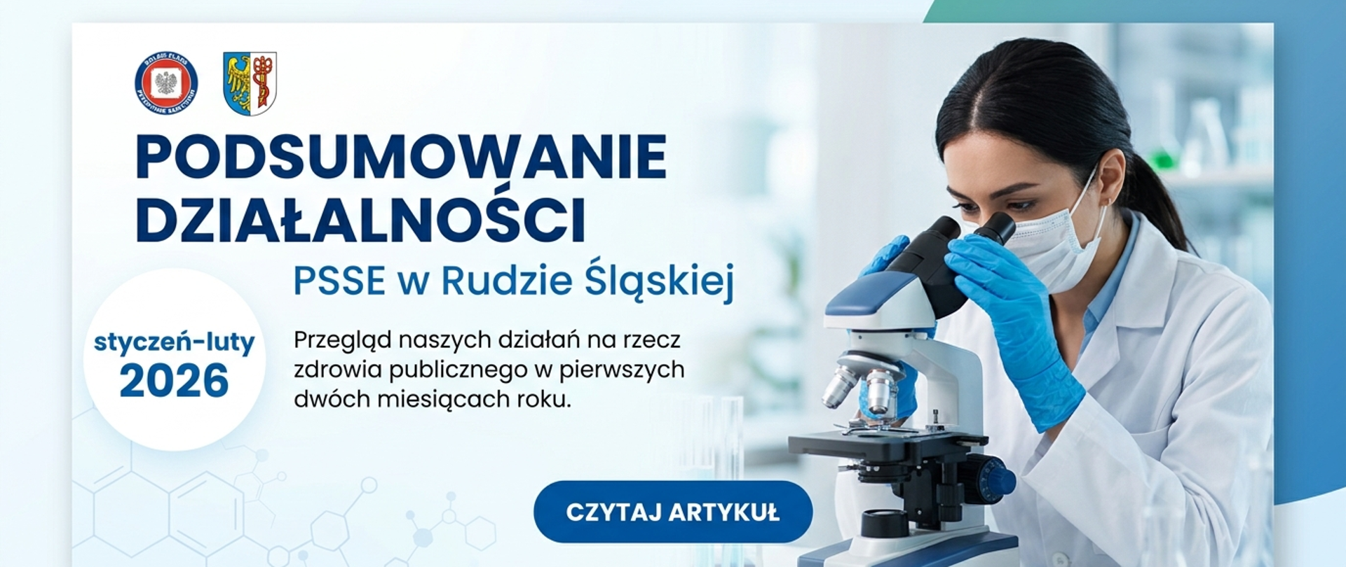 Baner Przegląd działań PSSE Ruda Śląska styczeń - luty