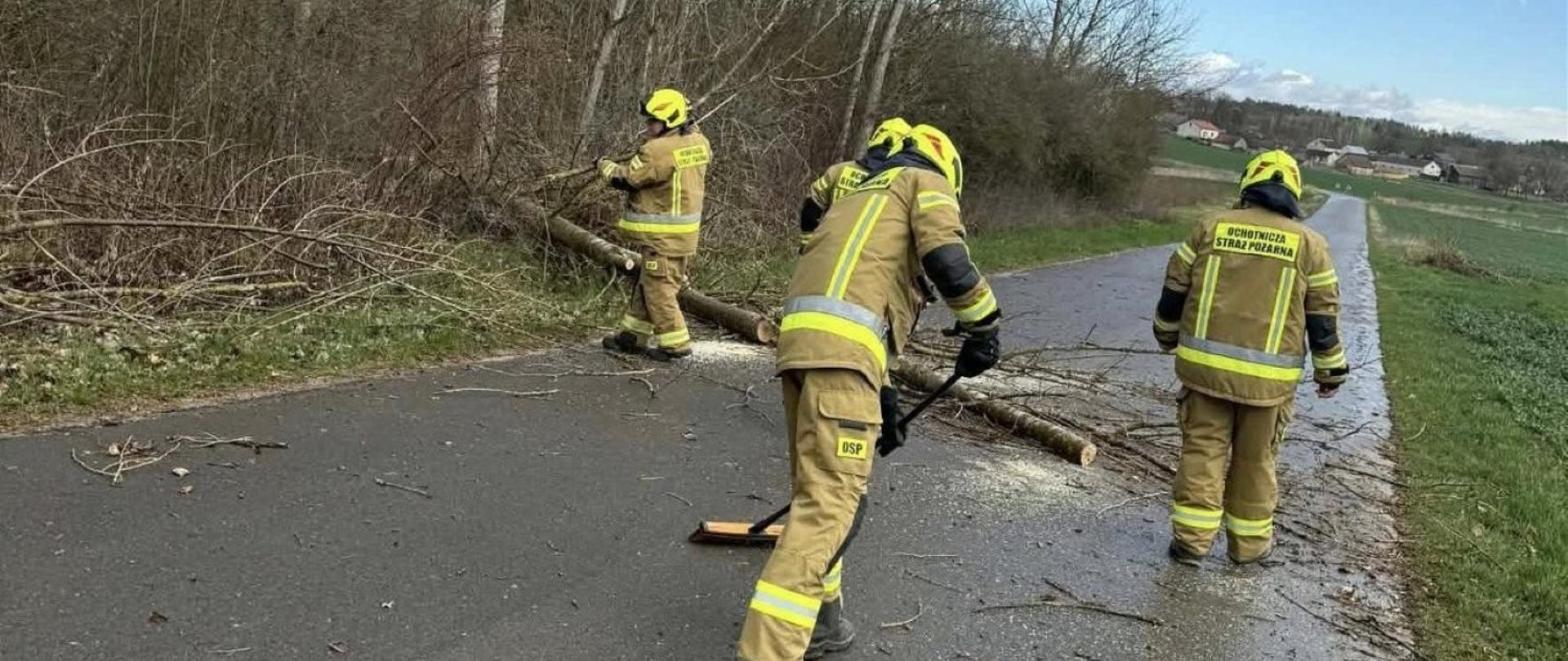 Strażacy usuwają skutki silnego wiatru