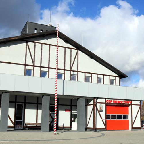 Zdjęcie prezentuje budynek jednostki OSP Nieboczowy