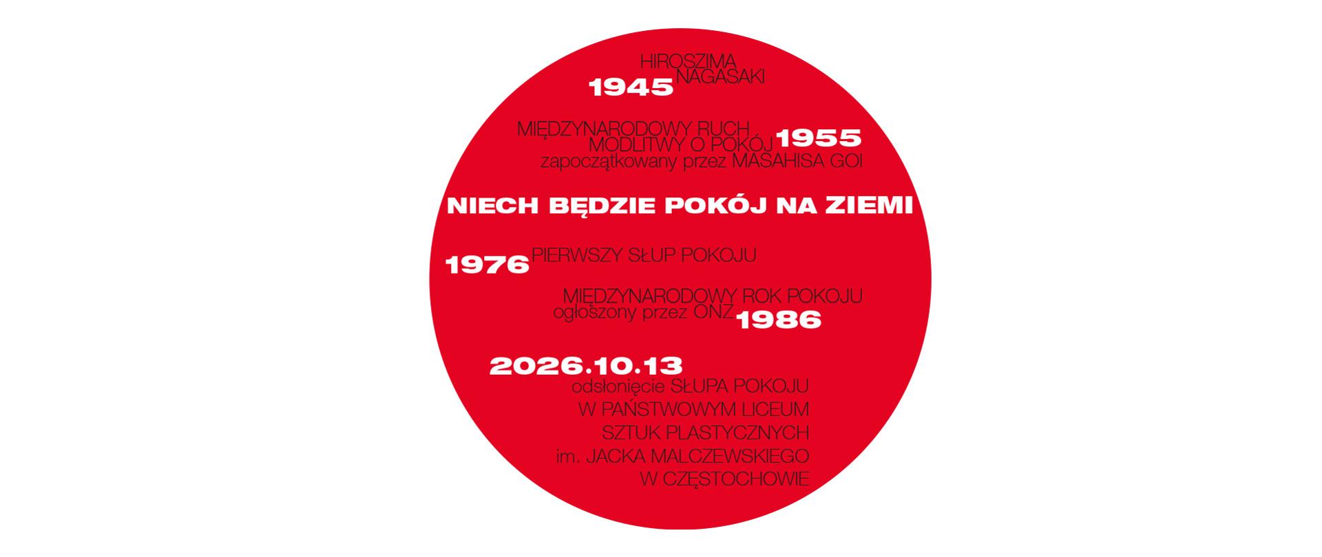 Uroczystość odsłonięcia Słupa Pokoju przed PLSP w Częstochowie