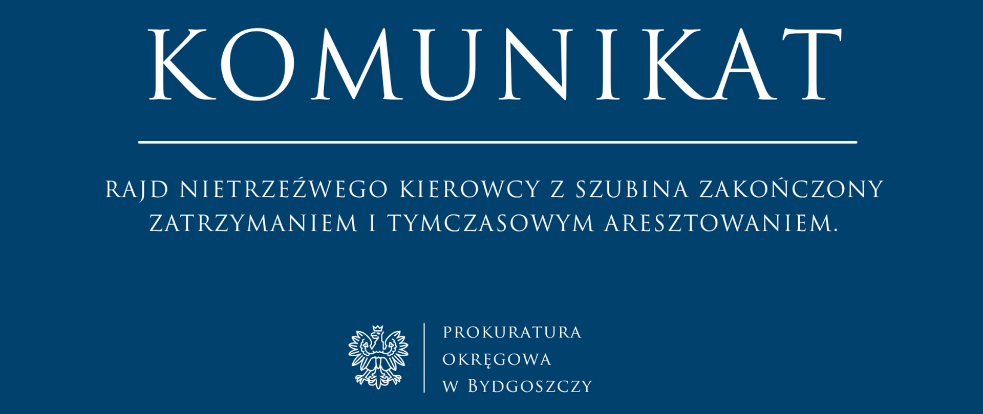 Rajd nietrzeźwego kierowcy z Szubina zakończony zatrzymaniem i tymczasowym aresztowaniem.