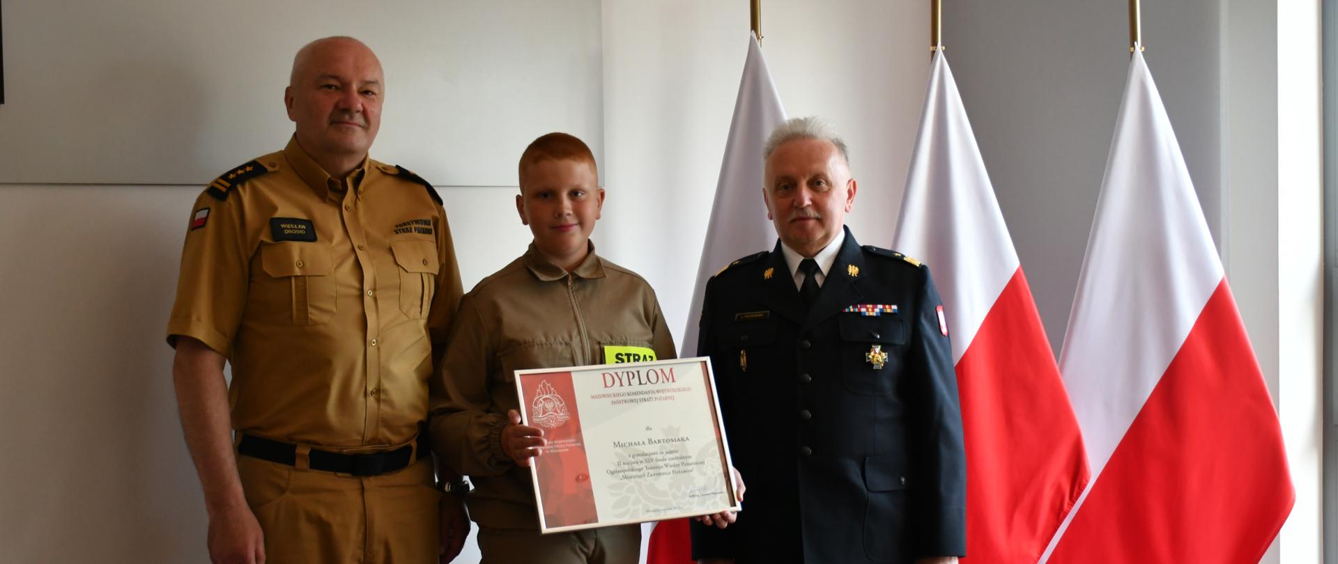 Spotkanie z Laureatem Ogólnopolskiego Turnieju Wiedzy Pożarniczej „Młodzież zapobiega pożarom”