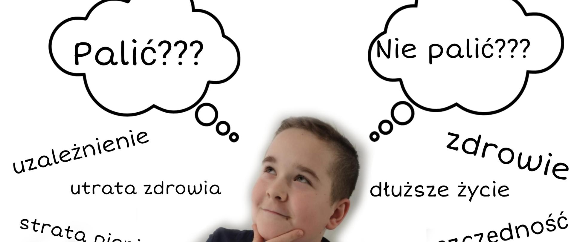 Zdjęcie rozmyślającego chłopca.