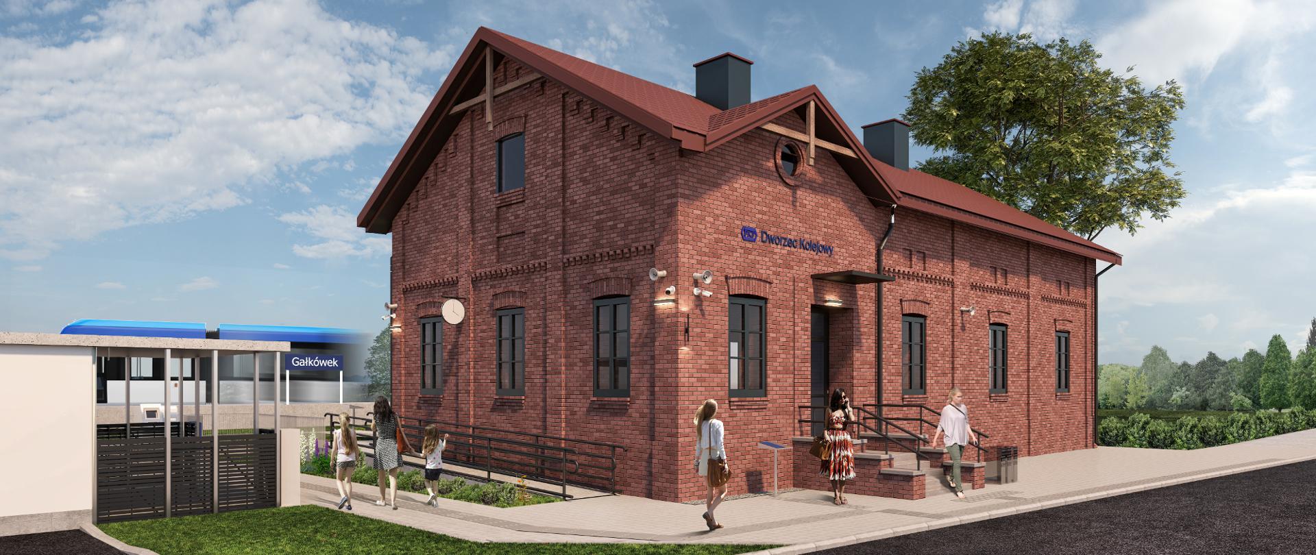 Wizualizacja dworca Gałkówek
