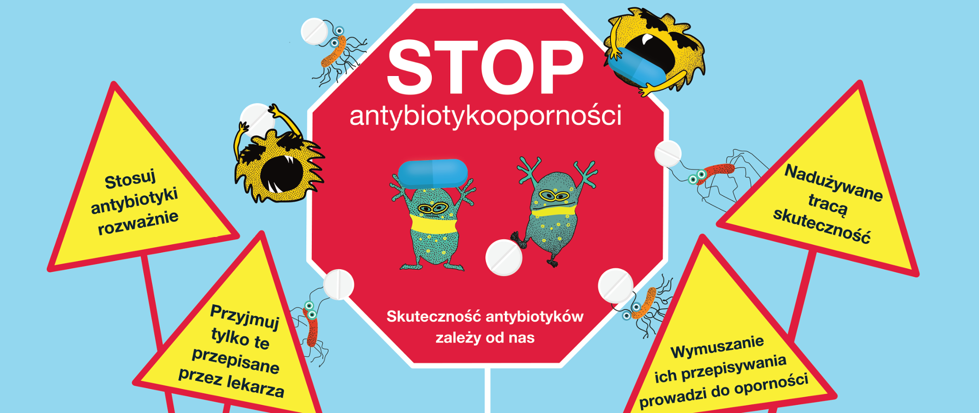 Plakat STOP Antybiotykooporności