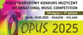 Zdjęcie przedstawia dyplom w Międzynarodowym Konkursie Muzycznym "Opus 2025". W tle plakatu nazwiska jury, imię i nazwisko laureatki oraz graficzny rysunek klucza wiolinowego w pastelowych kolorach.