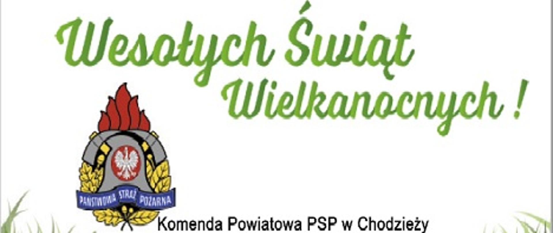 Zdjęcie przedstawia Życzenia Świąteczne Komendanta Powiatowego Państwowej Straży Pożarnej w Chodzieży.
W tle grafika świąteczna. 