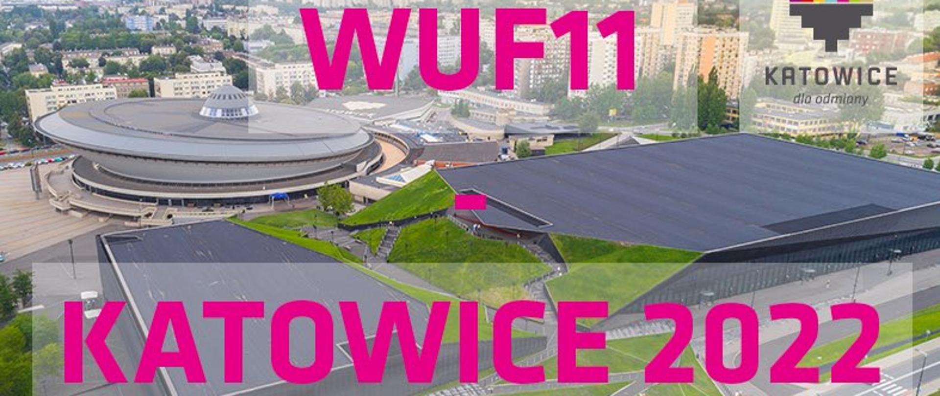 grafika z napisem Katowice 2022 - WUF11 (11. Światowe Forum Miejskie)