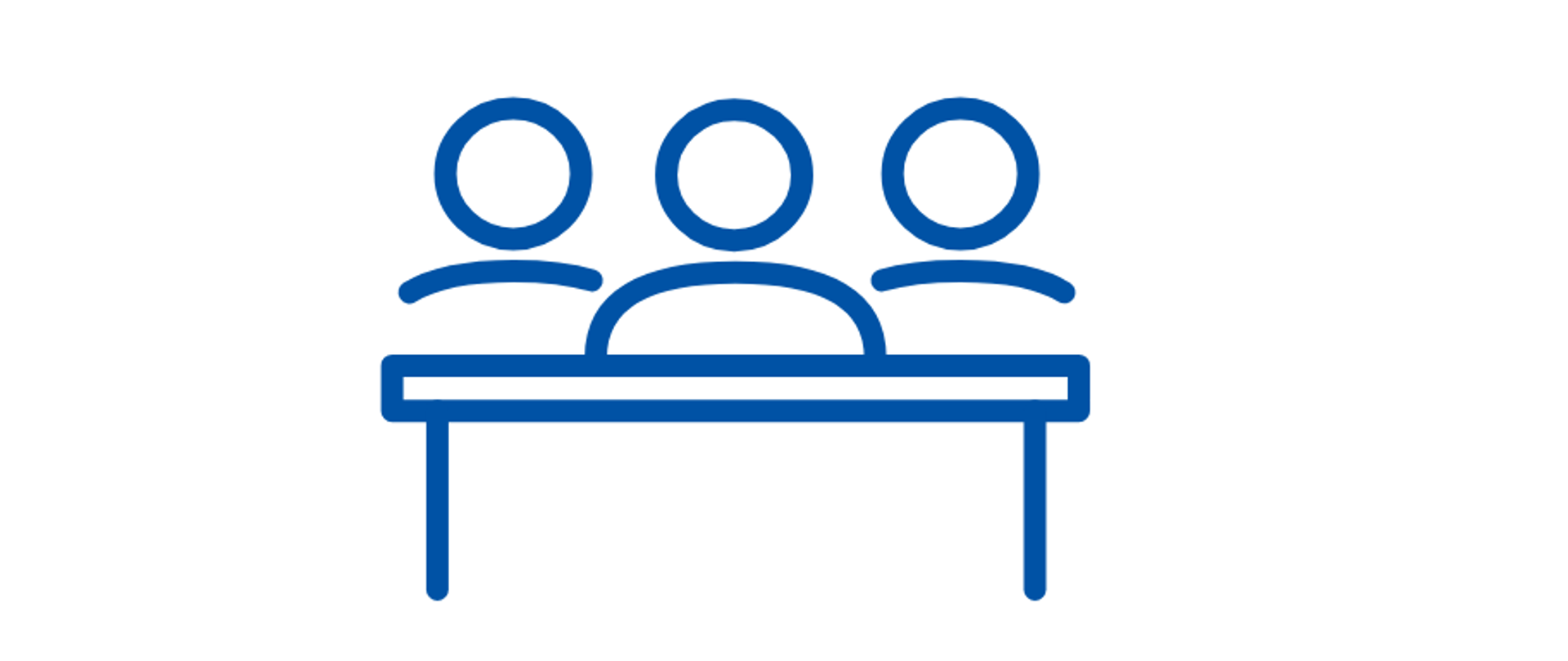 ikonografika przestawiająca osoby siedzące za stołem