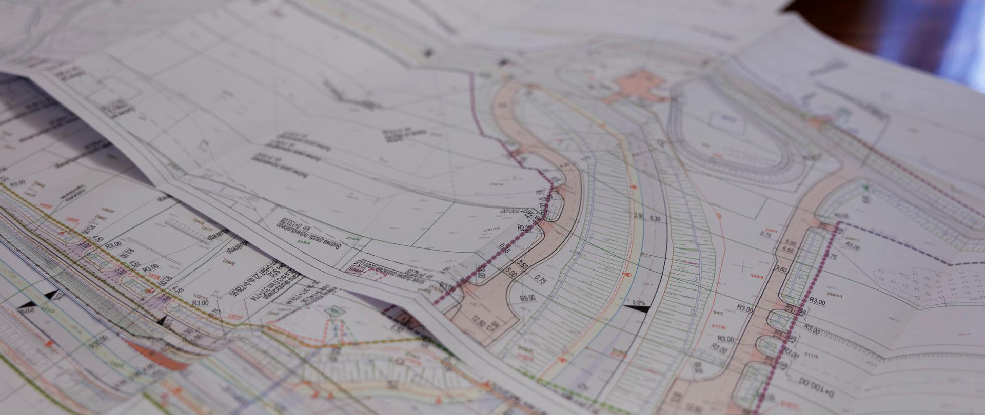 Widok na mapę z projektem rozbudowy DK94 na odc. Zederman-Jerzmanowice