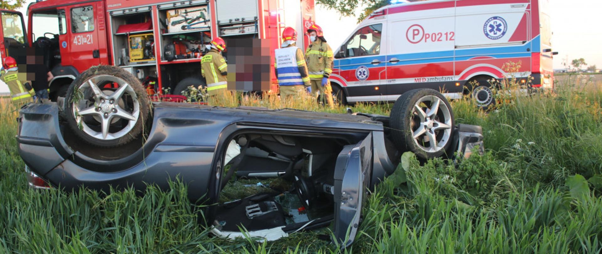 wypadek drogowy samochodu osobowego w m. Bodzewko Drugie