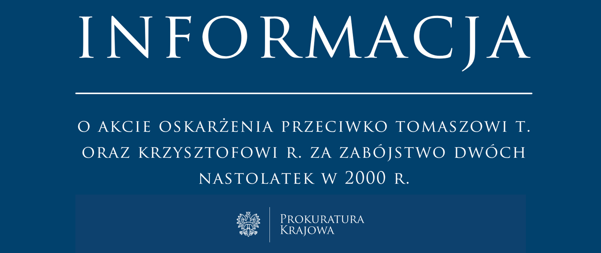 Akt oskarżenia przeciwko Tomaszowi T. i Krzysztofowi R. za zabójstwo dwóch nastolatek w 2000 roku