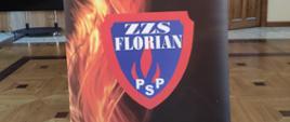 Na zdjęciu szyld informujący o zjeździe delegatów związku zawodowego Florian