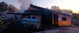 Pożar obory w miejscowości Kizielany