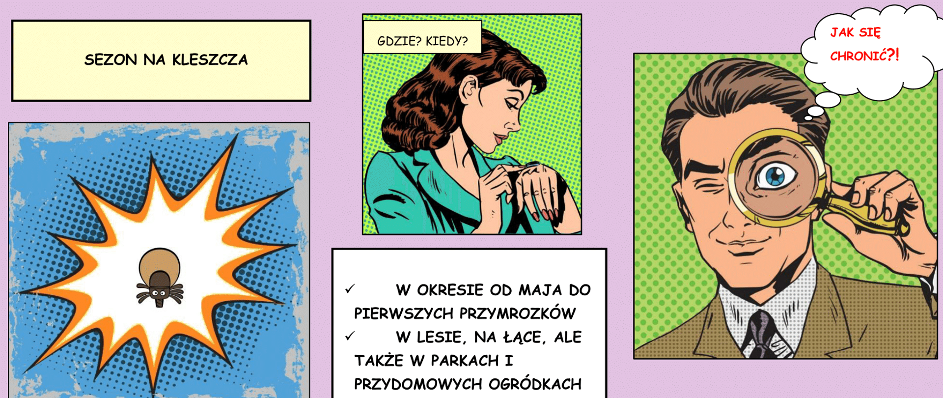 Ulotka objaśniająca jak chronić się przed kleszczami