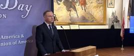 The President of the Republic of Poland, Mr. Andrzej Duda, at the Polish Museum of America on Pulaski Day, during his speech