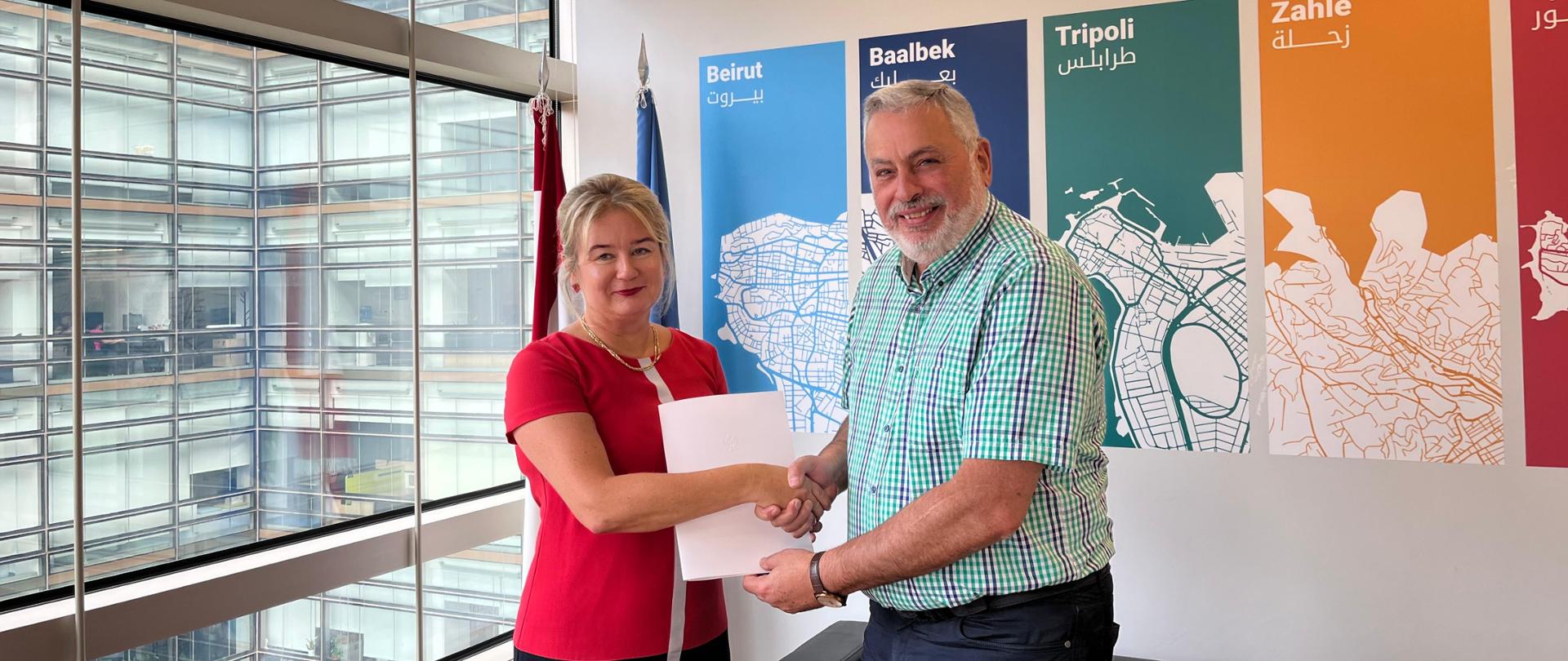 Spotkanie Ambasador Rzeczypospolitej Polskiej w Libanie A. Bukowskiej-McCabe i zastępcy Kierownika Programu Krajowego UN-Habitat w Libanie T. Osseiran 1