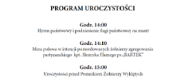 Program uroczystości