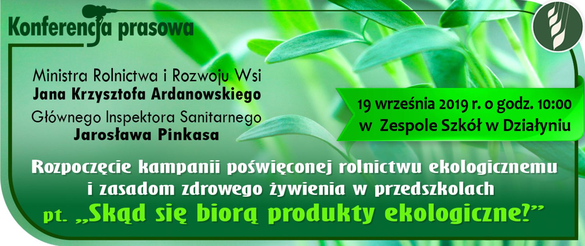 Infografika - zaproszenie na konferencję prasową dot. rolnictwa ekologicznego