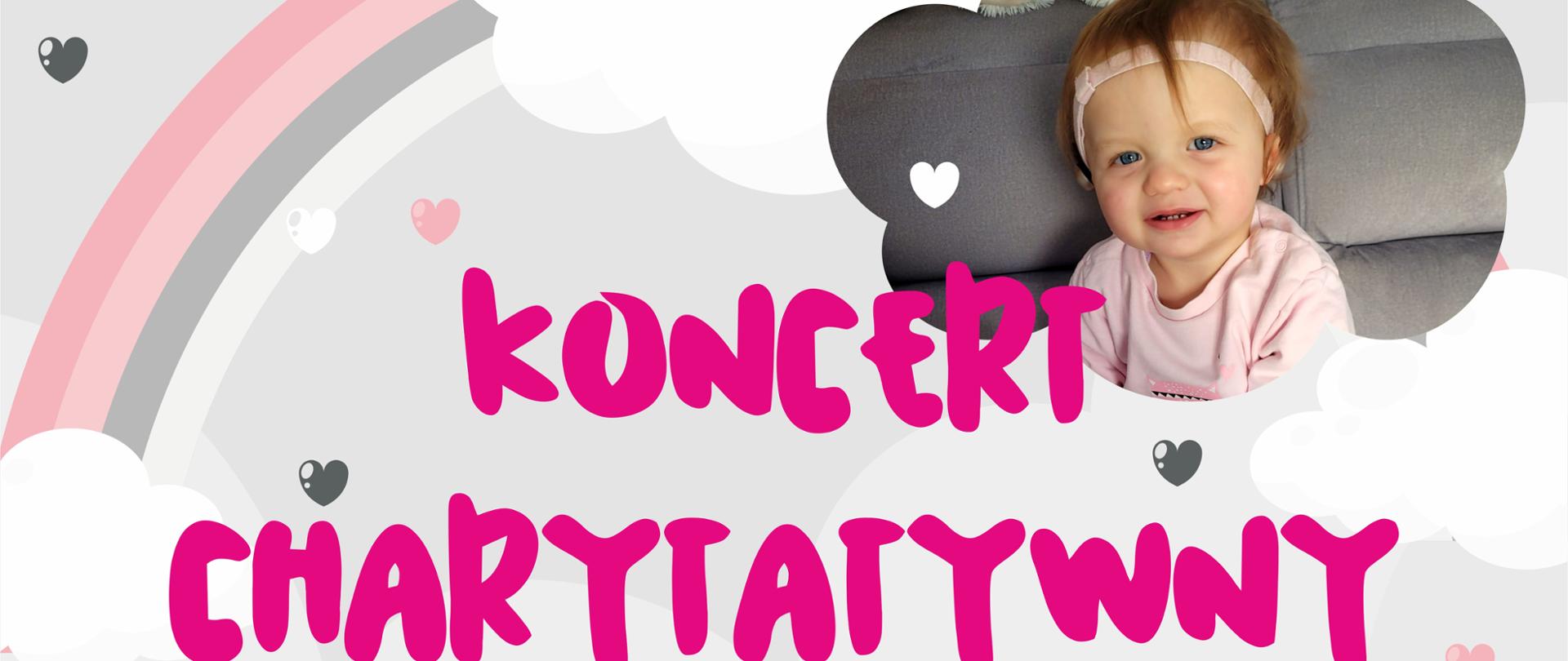 Plakat na jasnym tle. Po lewej u góry logo PSM I st. w Krzeszowicach i napis Państwowa Szkoła Muzyczna I stopnia w Krzeszowicach, Fundacja Skala Pasji oraz Stowarzyszenie Inicjatyw Społecznych Woli Filipowskiej zapraszają na. niżej po prawej zdjęcie twarzy dziewczynki, niżej napis KONCERT CHARYTATYWNY jeszcze usłyszysz muzykę Oleńko. W różowym sercu: 7 lutego 18:00 2024 aula Państwowej Szkoły Muzycznej w Krzeszowicach. ul. Ogrodowa 7. po lewej tekst: wystąpią: Aleksandra Hortensja Dąbek - uczestniczka 18 Konkursu Chopinowskiego w Warszawie, Bartłomiej Mełges - fortepian/prowadzenie koncertu i licytacji, Tomislav Sušić - trąbka, Aleksandra & Karol Biśta - fortepian, skrzypce, Ryszard Pałka - instrumenty perkusyjne, Magdalena Odrzywołek - skrzypce, Agnieszka Żak - akompaniament, Magdalena Suruło - wokal, Michał Kędzierski - akordeon, Orkiestra Dęta Skala Pasji - kierownictwo artystyczne Jerzy Suruło. W trakcie koncertu odbędzie prac autorstwa: Anny Siek, Adama Pochopień, Anny Rauch, Ryszarda Tokarczyka, Grupy Plastycznej Zdrój i wielu innych oraz produktów Pasieki Krzeszowickiej 