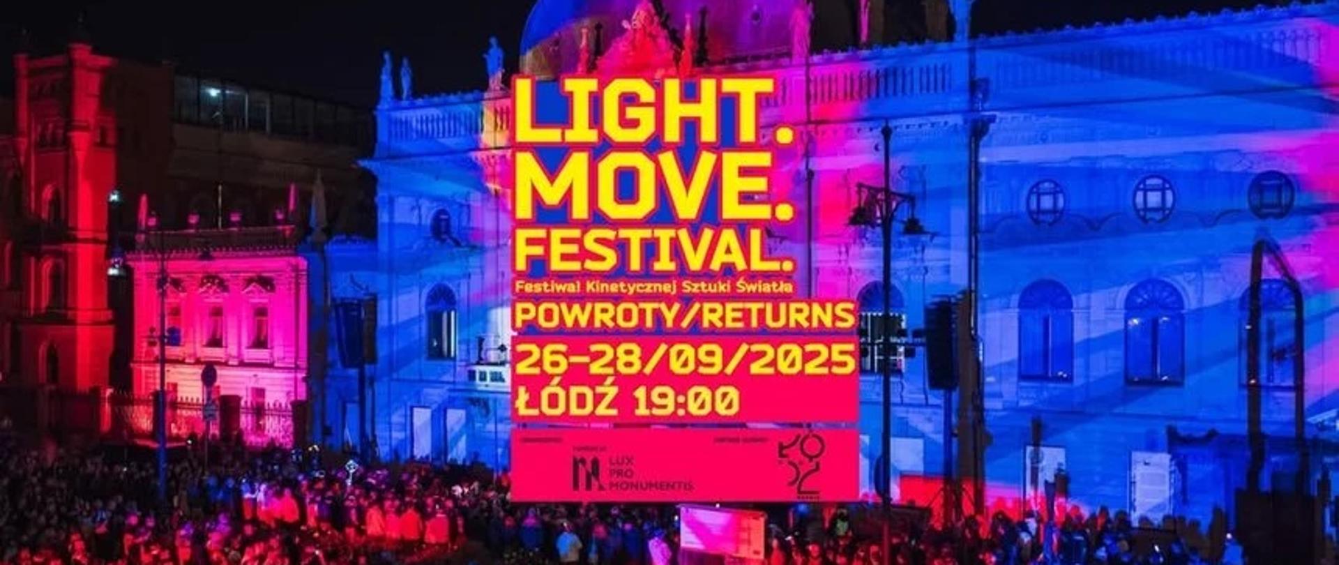 Plakat promujący Festiwal Świateł w Łodzi w dniach 26-28 września 2025