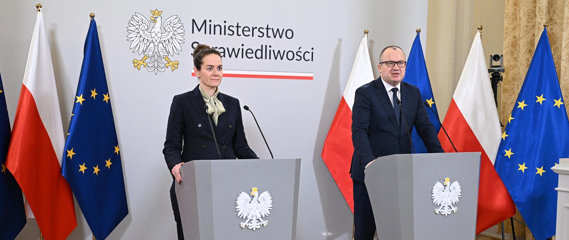 Wiceministra sprawiedliwości Maria Ejchart i Minister Sprawiedliwości Prokurator Generalny Adam Bodnar