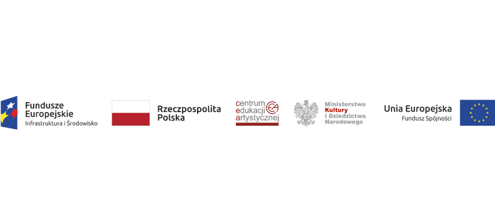 Grafika kolorowa. Logotypy Fundusze Europejskie Infrastruktura i Środowisko, Rzeczpospolita Polska, Centrum Edukacji Artystycznej, Ministerstwo Kultury I Dziedzictwa Narodowego, Unia Europejska Fundusz Spójności