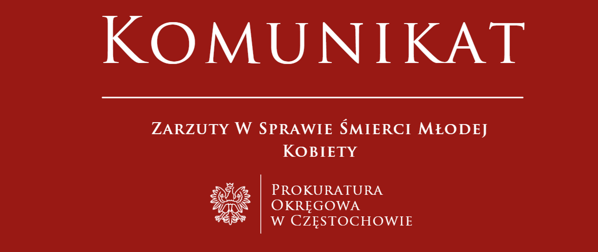 ZARZUTY W SPRAWIE SMIERCI MŁODEJ KOBIETY