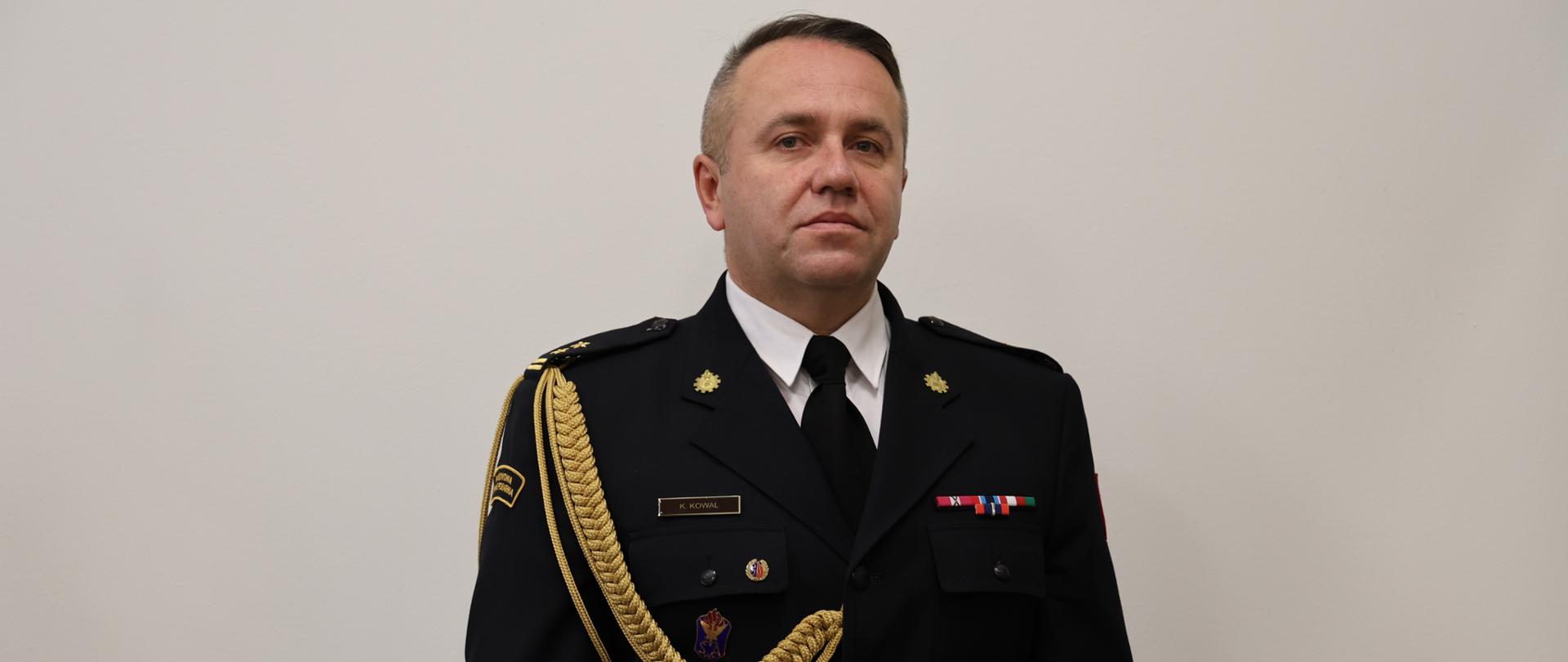 Komendant Powiatowy PSP w Drawsku Pom. bryg. Krystian Kowal