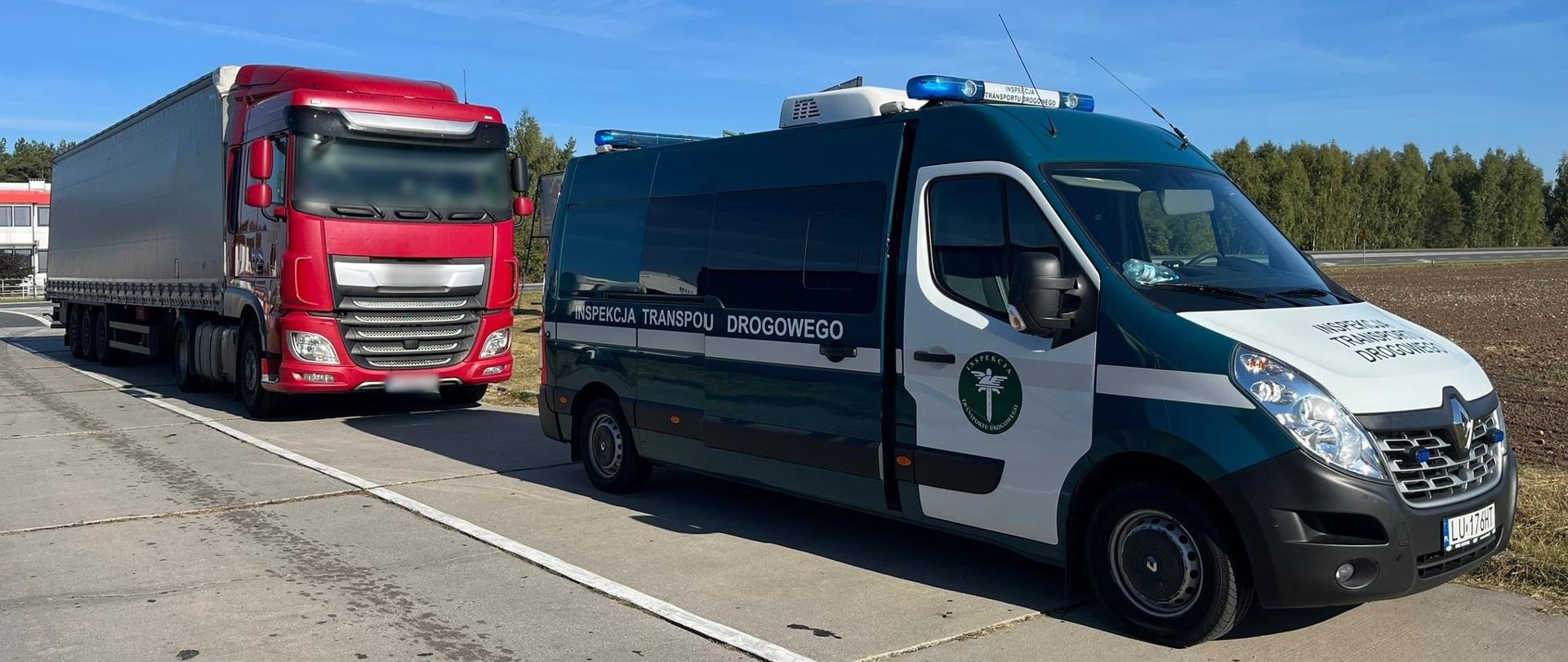 Miejsce zatrzymania do kontroli nietrzeźwego kierowcy ciężarówki przez patrol lubelskiej Inspekcji Transportu Drogowego.
