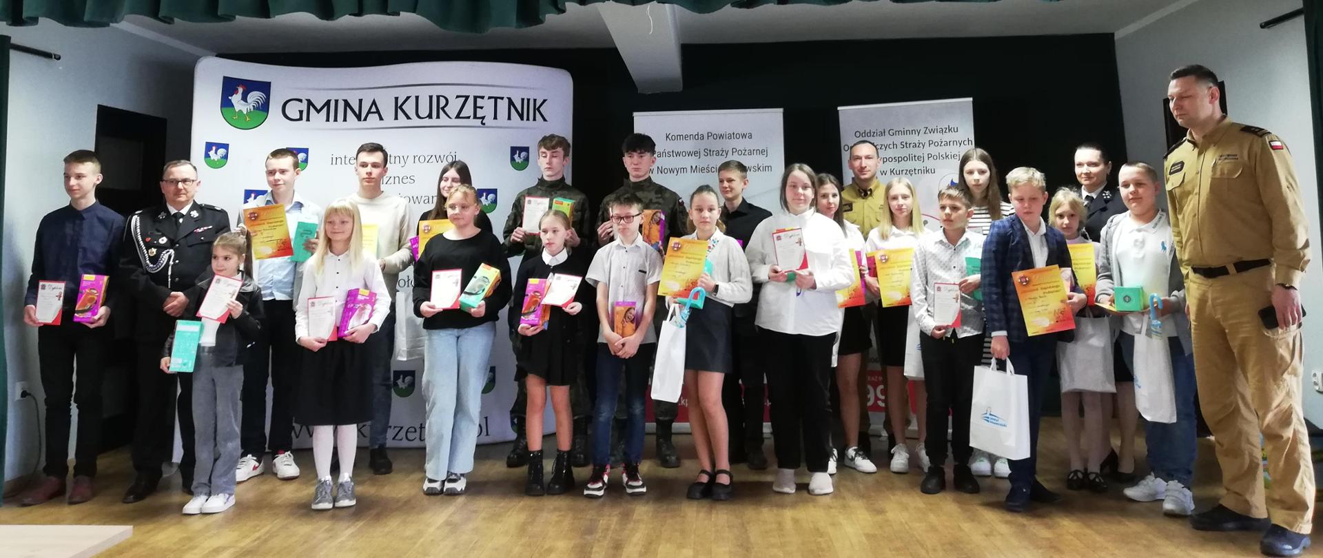 Eliminacje powiatowe Ogólnopolskiego Turnieju Wiedzy Pożarniczej „Młodzież Zapobiega Pożarom” - Kurzętnik 2024