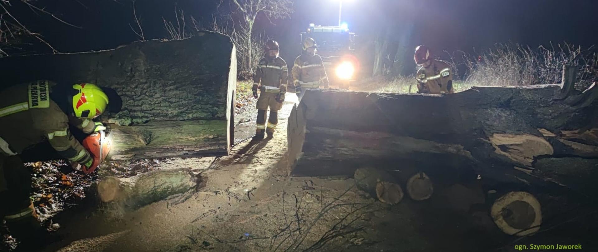 Usuwanie drzewa przez strażaków