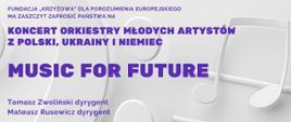Na szarym tle symbole klucza basowego, pięciolinii oraz ósemek. U góry logotypy festiwalu oraz Krzyżowej: w lewym i prawym rogu. W środkowej części niebieską czcionką informacje dotyczące Festiwalu. U dołu logotypy organizatorów.