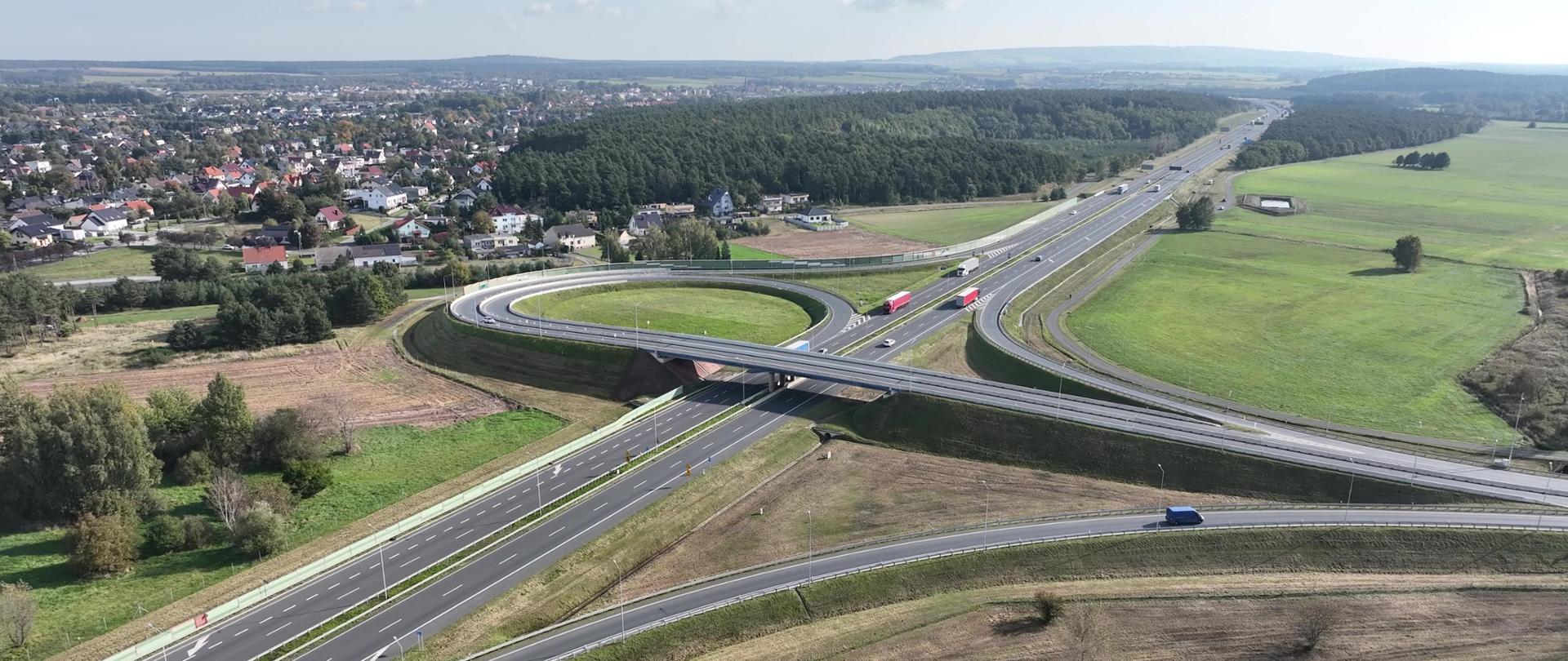 Fragment autostrady A4 na terenie województwa opolskiego