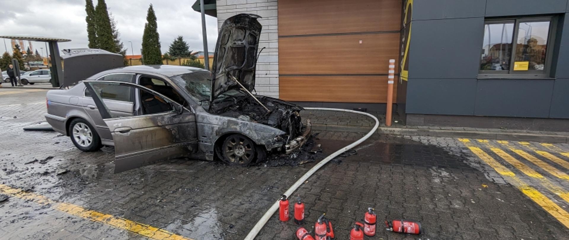 Pożar samochodu w Wójtówce