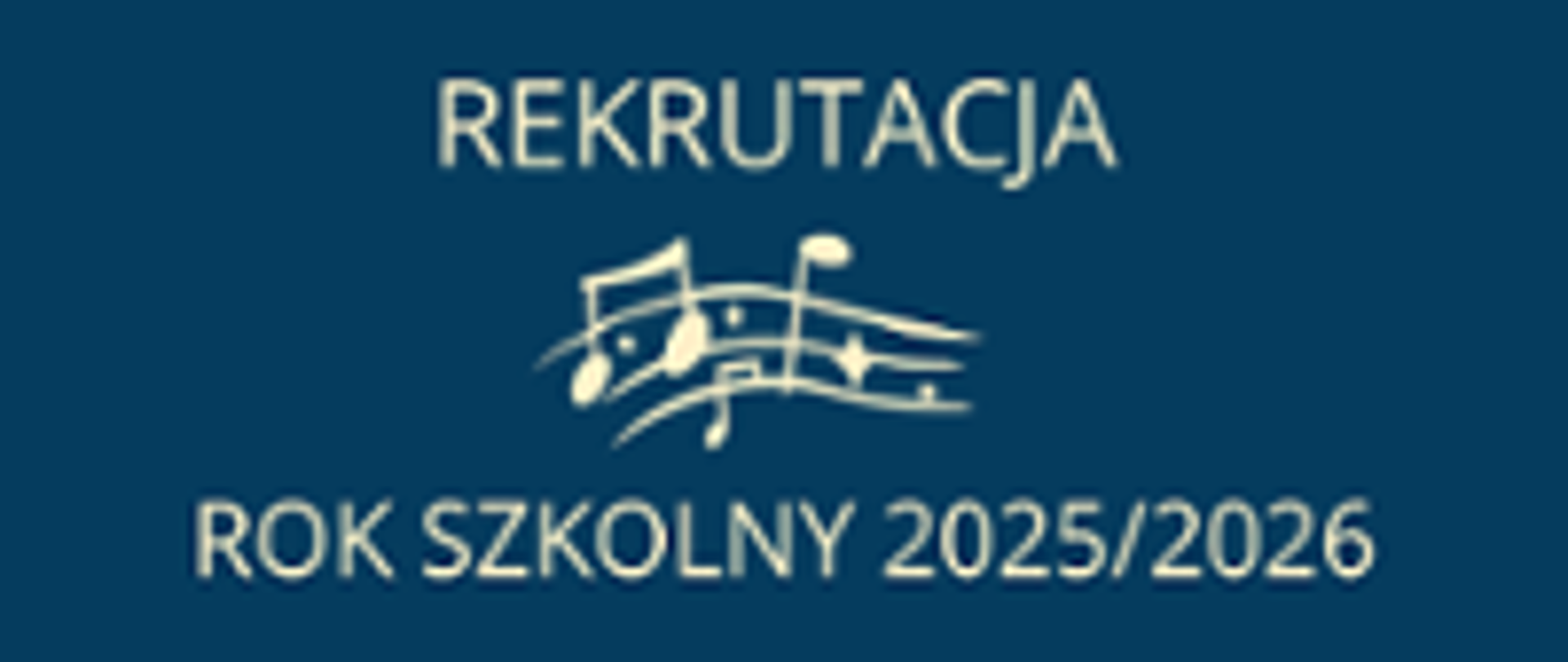 Na granatowym tle napis rekrutacja na rok szoklny 2025/2026