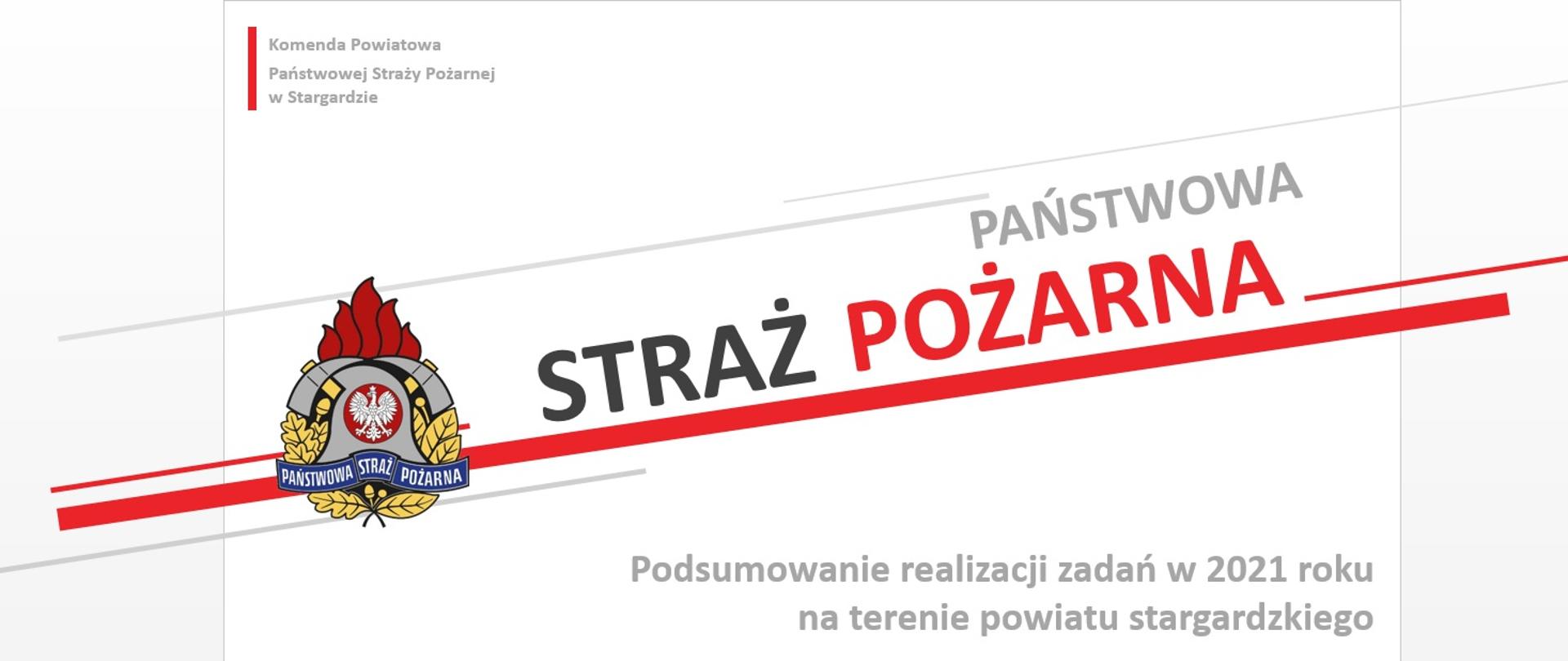 Slajd "Podsumowanie realizacji zadań w 2021 roku na terenie powiatu stargardzkiego"