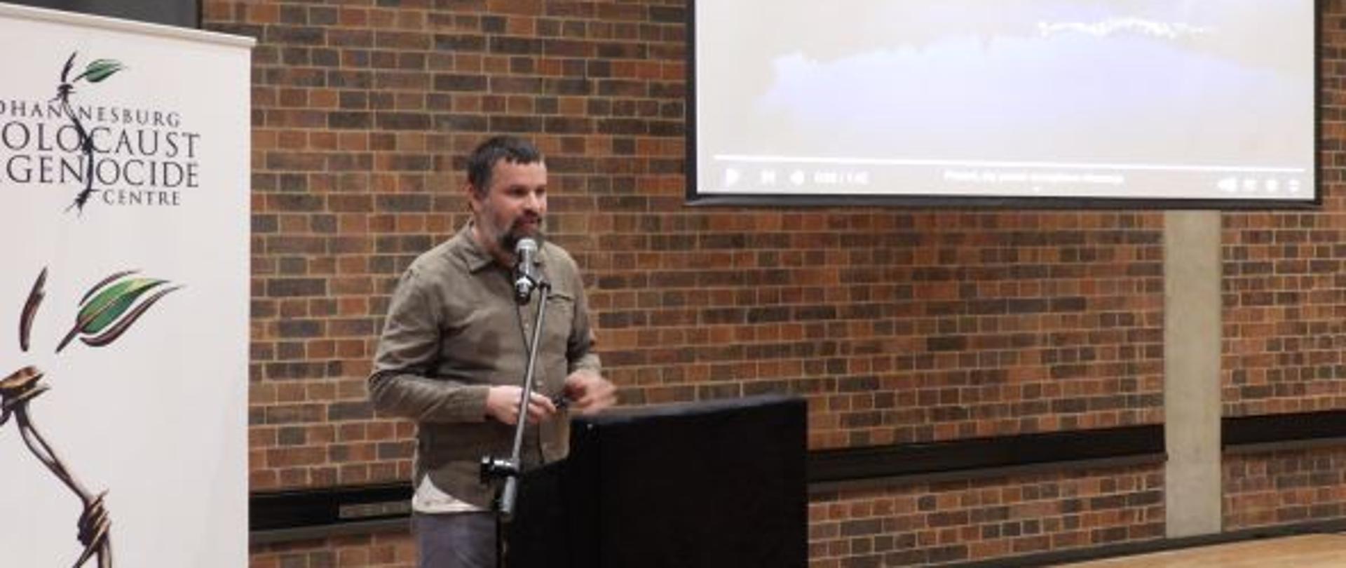 „Symbolika Auschwitz” - wykład Pawła Sawickiego w Centrum Holokaustu i Ludobójstwa w Johannesburgu