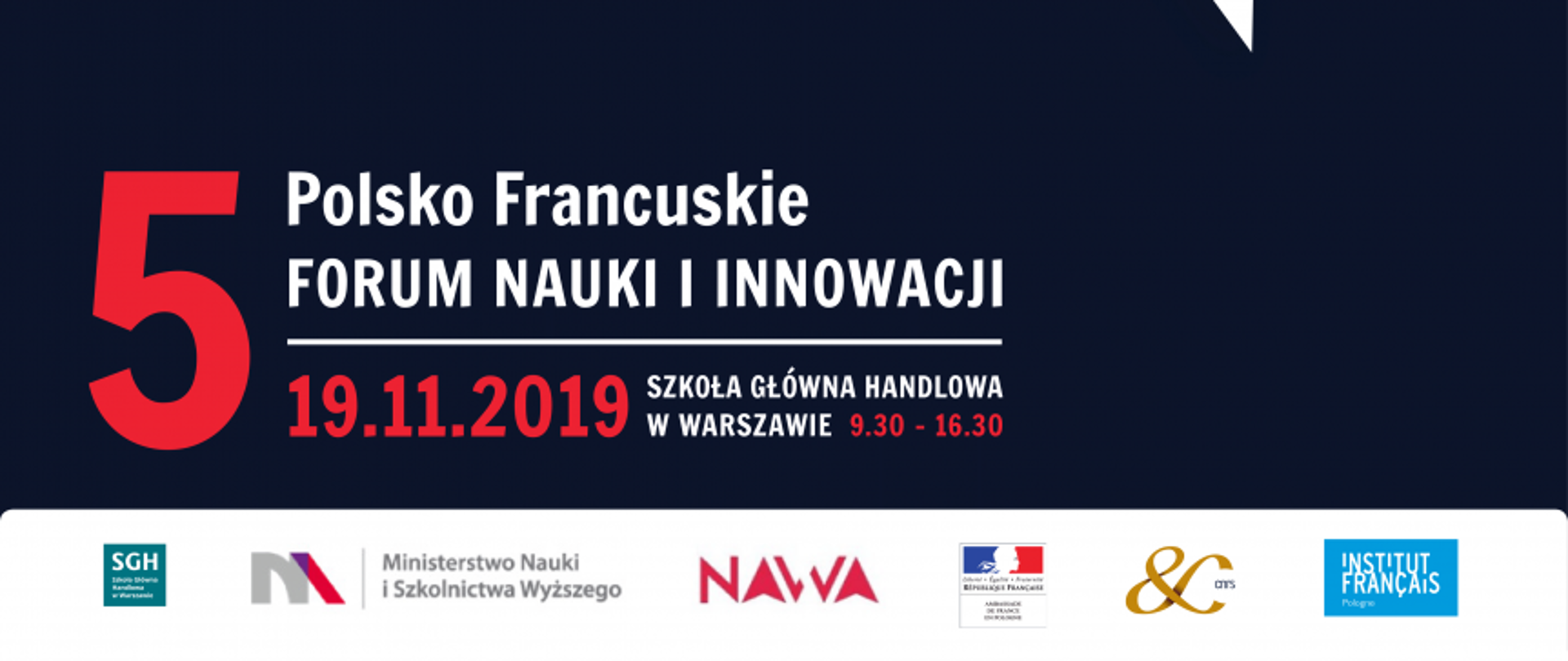 Plakat z logotypem 5 Polsko-Francuskiego Forum Nauki i Innowacji